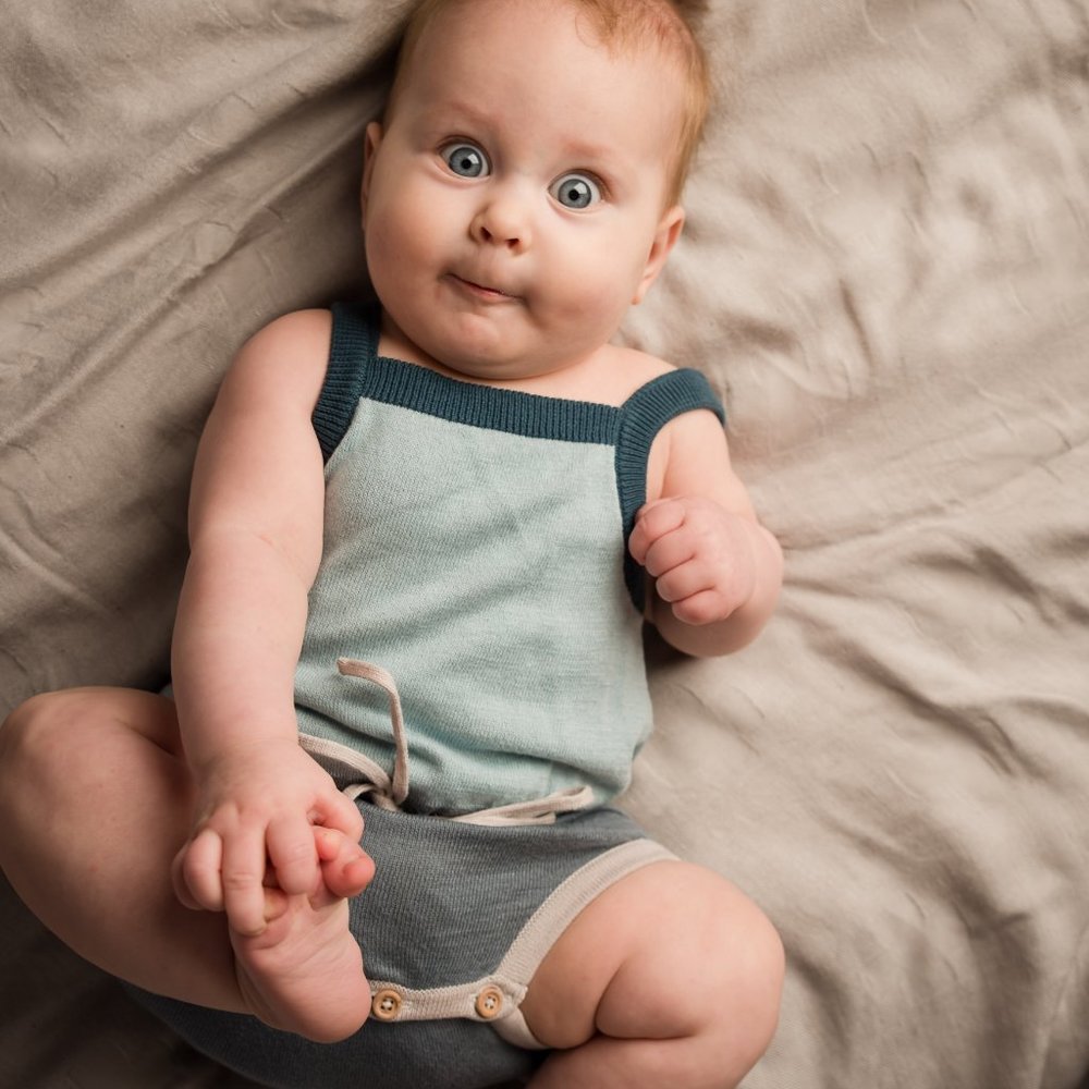 Nature Baby organic cotton romper, size 12 months